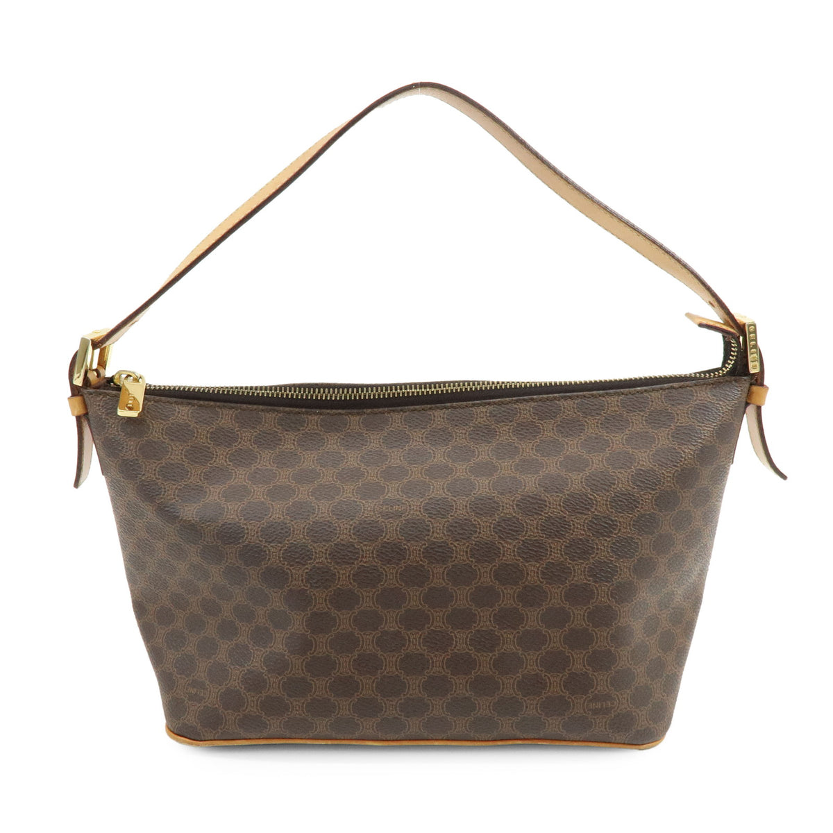 CELINE Macadam PVC Leather Hand Bag Shoulder Bag Brown