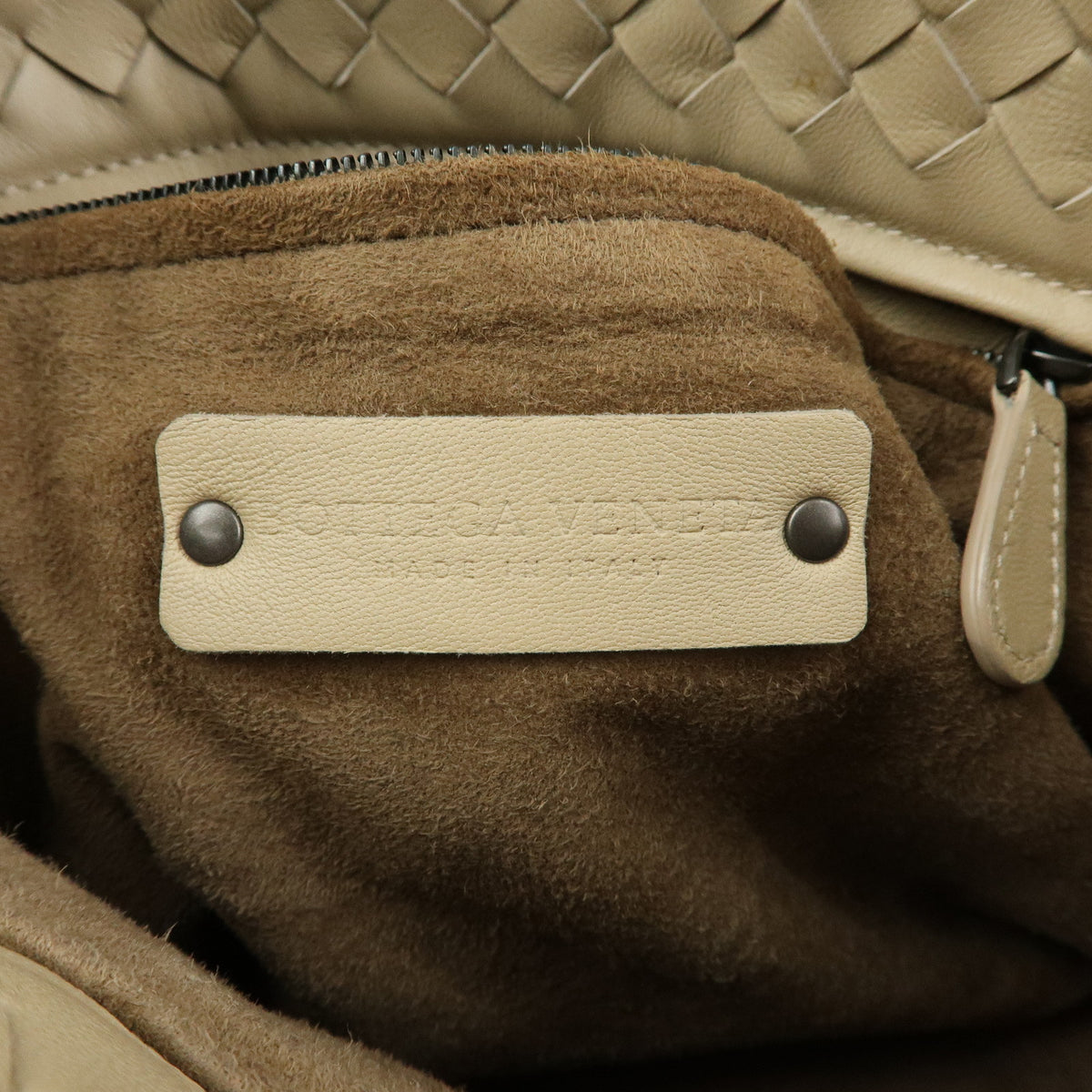 BOTTEGA VENETA Intrecciato Garda Leather Tote Bag Hand Bag Beige