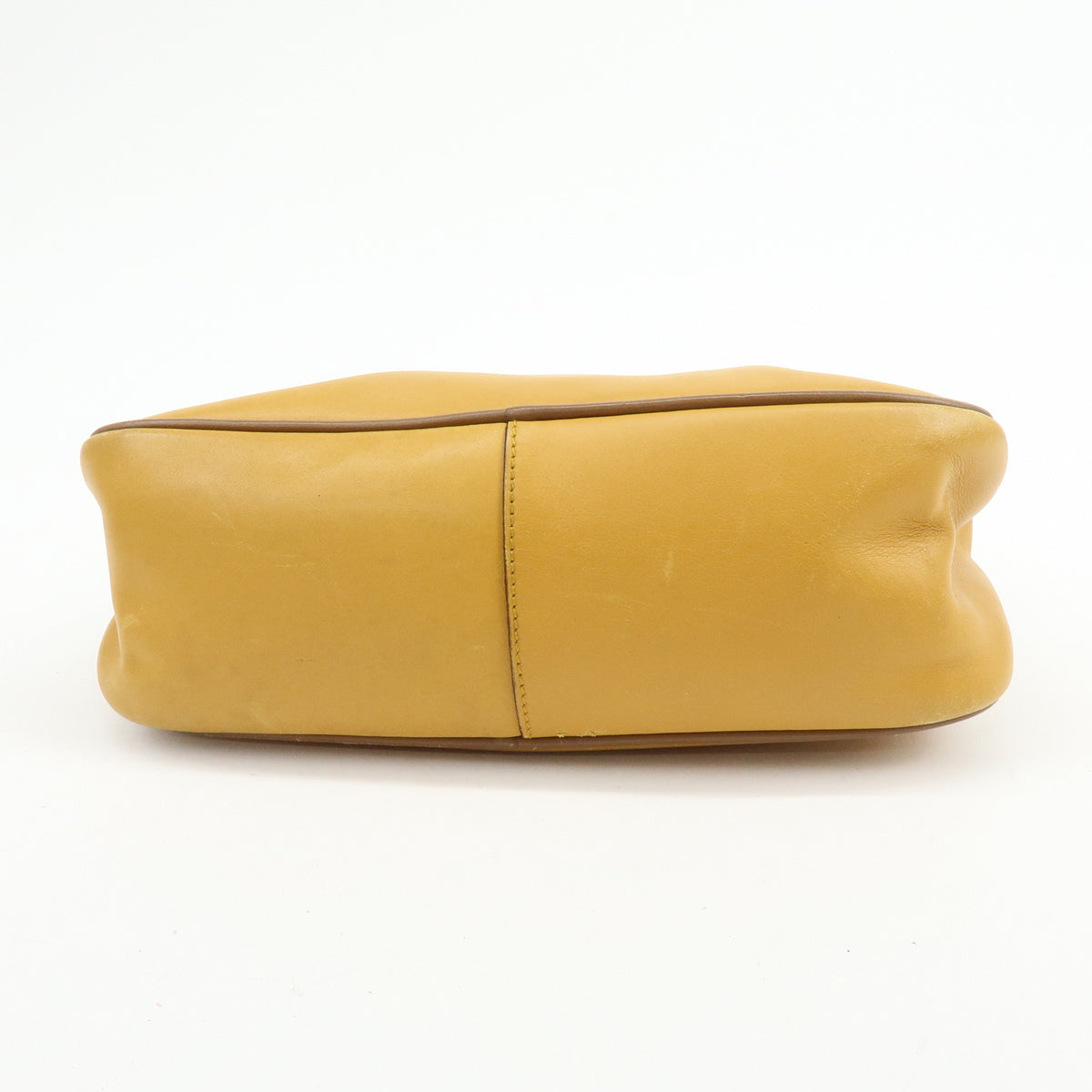 PRADA Logo Sport Leather Shoulder Bag Hand Bag Yellow Brown