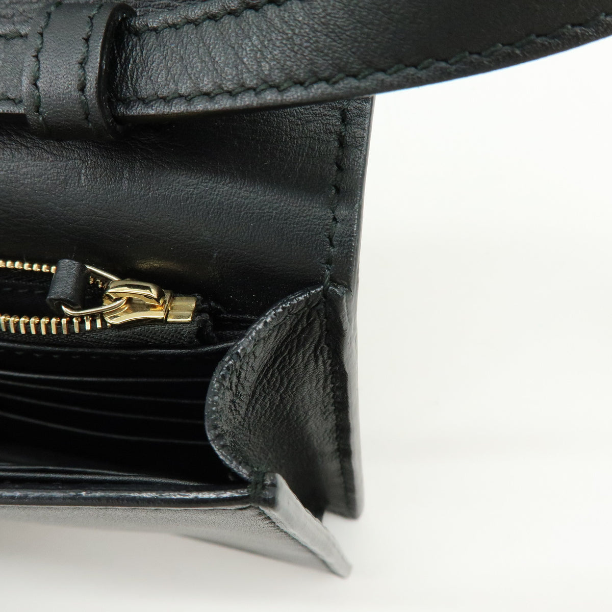 GUCCI Interlocking G Leather Shoulder Bag Crossbody Bag Black 369664