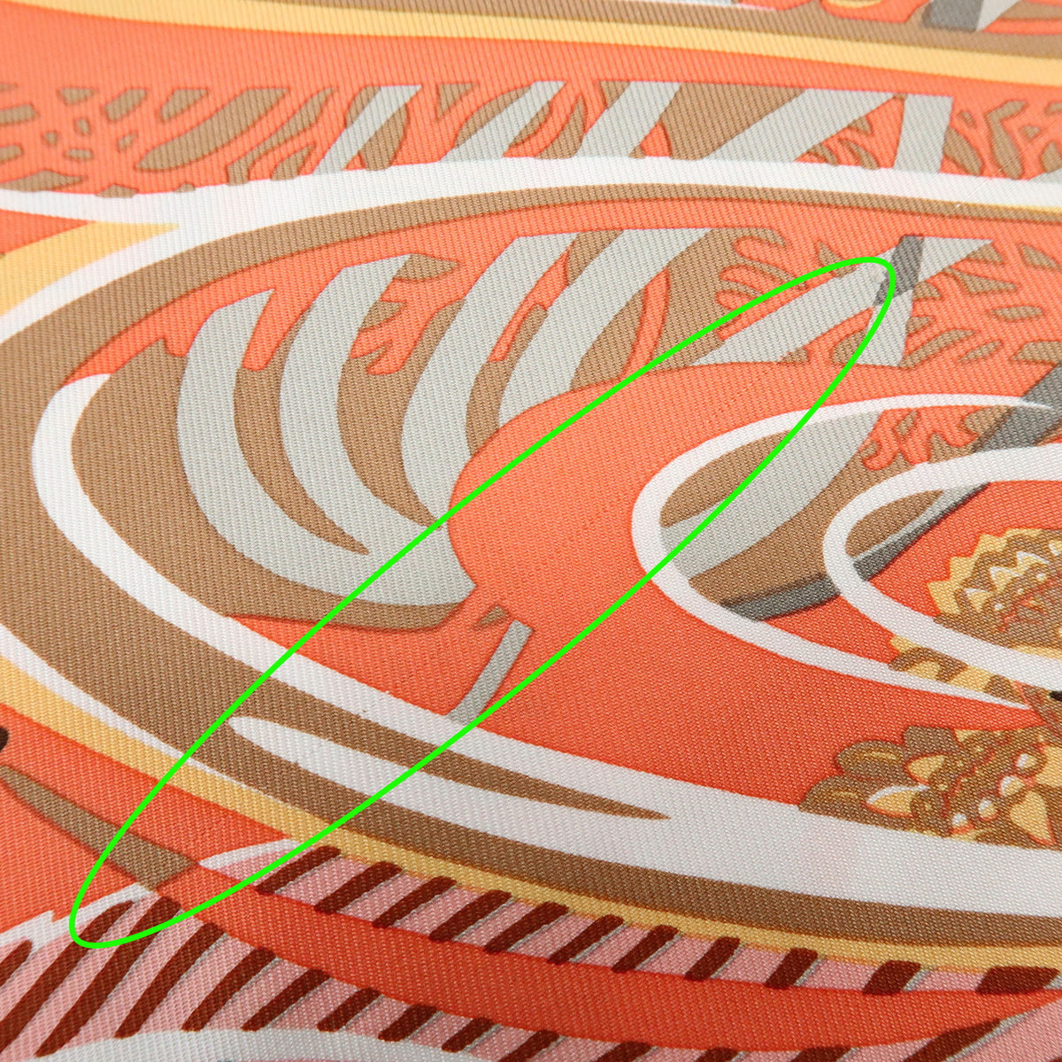 HERMES Carre 90 Silk 100% Scarf De la Mer au Ciel Orange