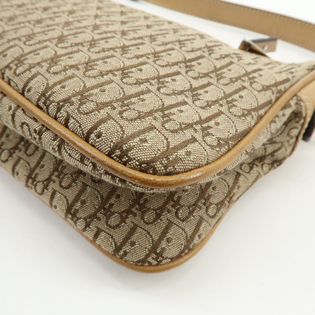 Christian Dior Street Chic Trotter Jaquard Canvas Leather Shoulder Bag