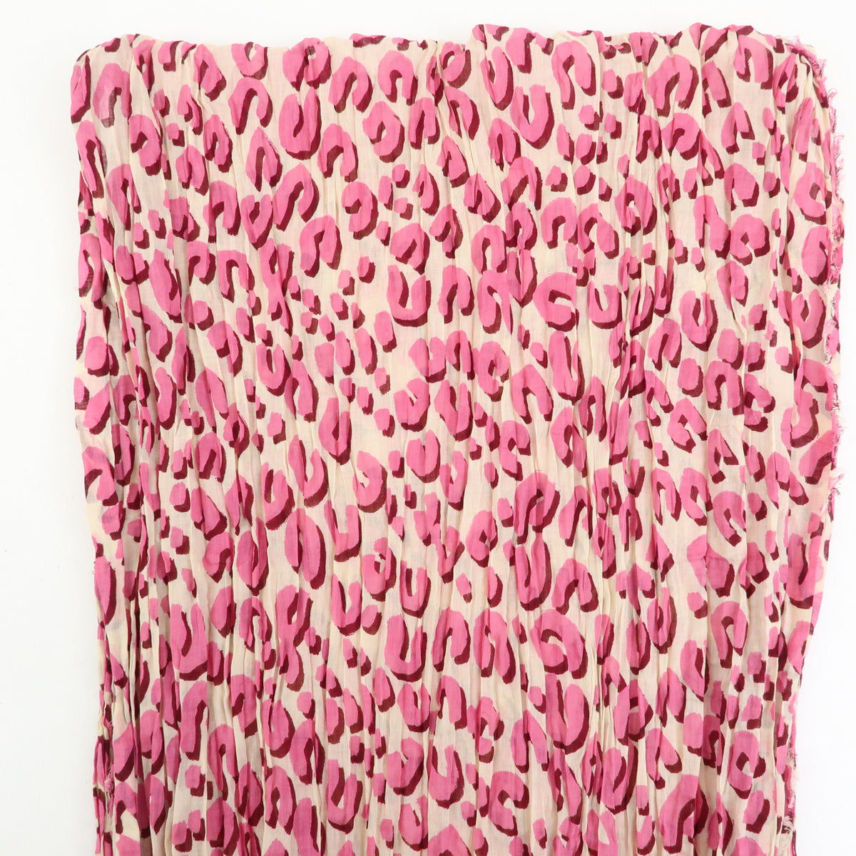 Louis Vuitton Leopard Cotton 100% Shawl Scarf Pink Green 401910