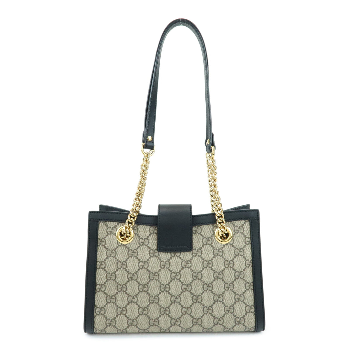GUCCI Padlock GG Small GG Supreme Chain Shoulder Bag Beige Black 498156
