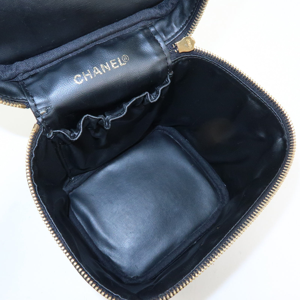 CHANEL COCO Mark Caviarskin Vanity Bag Hand Bag Black A01998