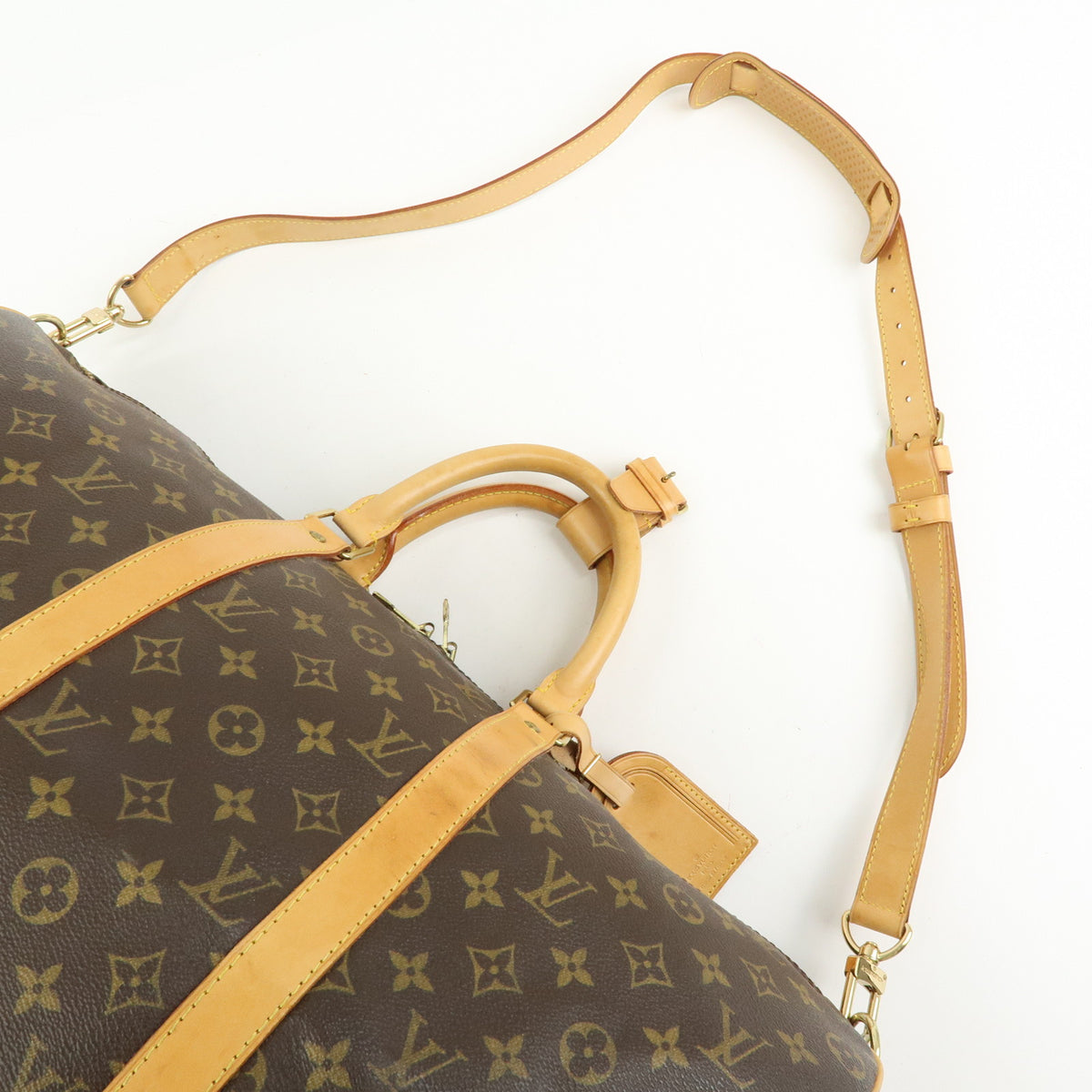 Louis Vuitton Monogram Keep All Bandouliere 50 Boston Bag Brown M41416