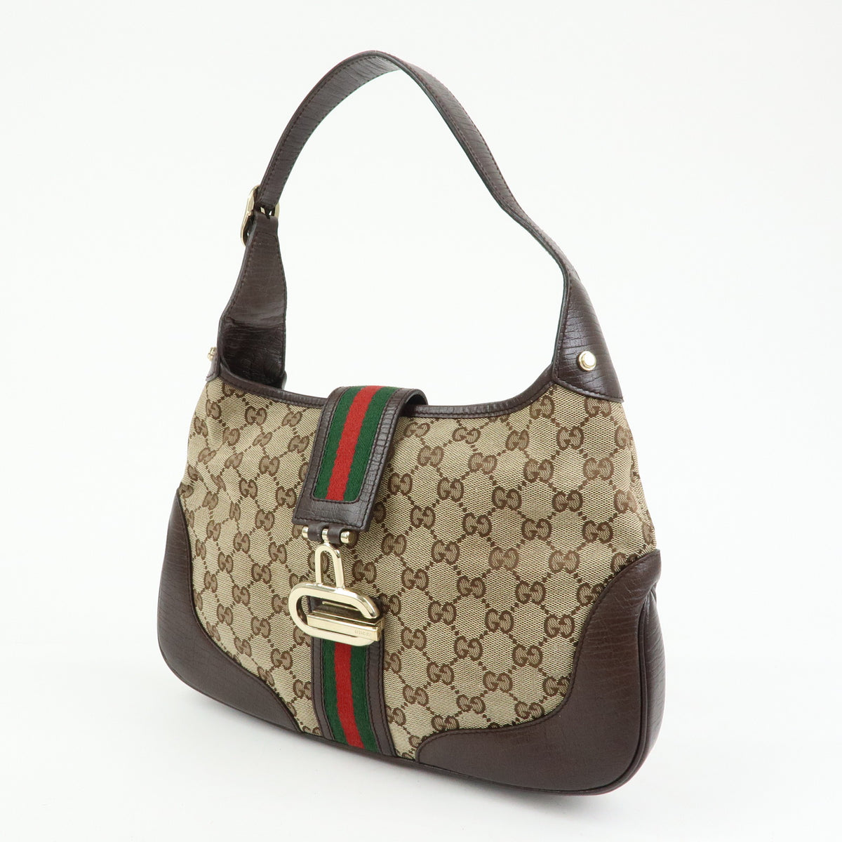 GUCCI Sherry GG Canvas Leather Shoulder Bag Hand Bag Brown 130779