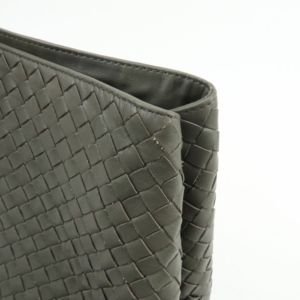 BOTTEGA VENETA Intrecciato Leather Tote Bag Hand Bag  Grey 189632