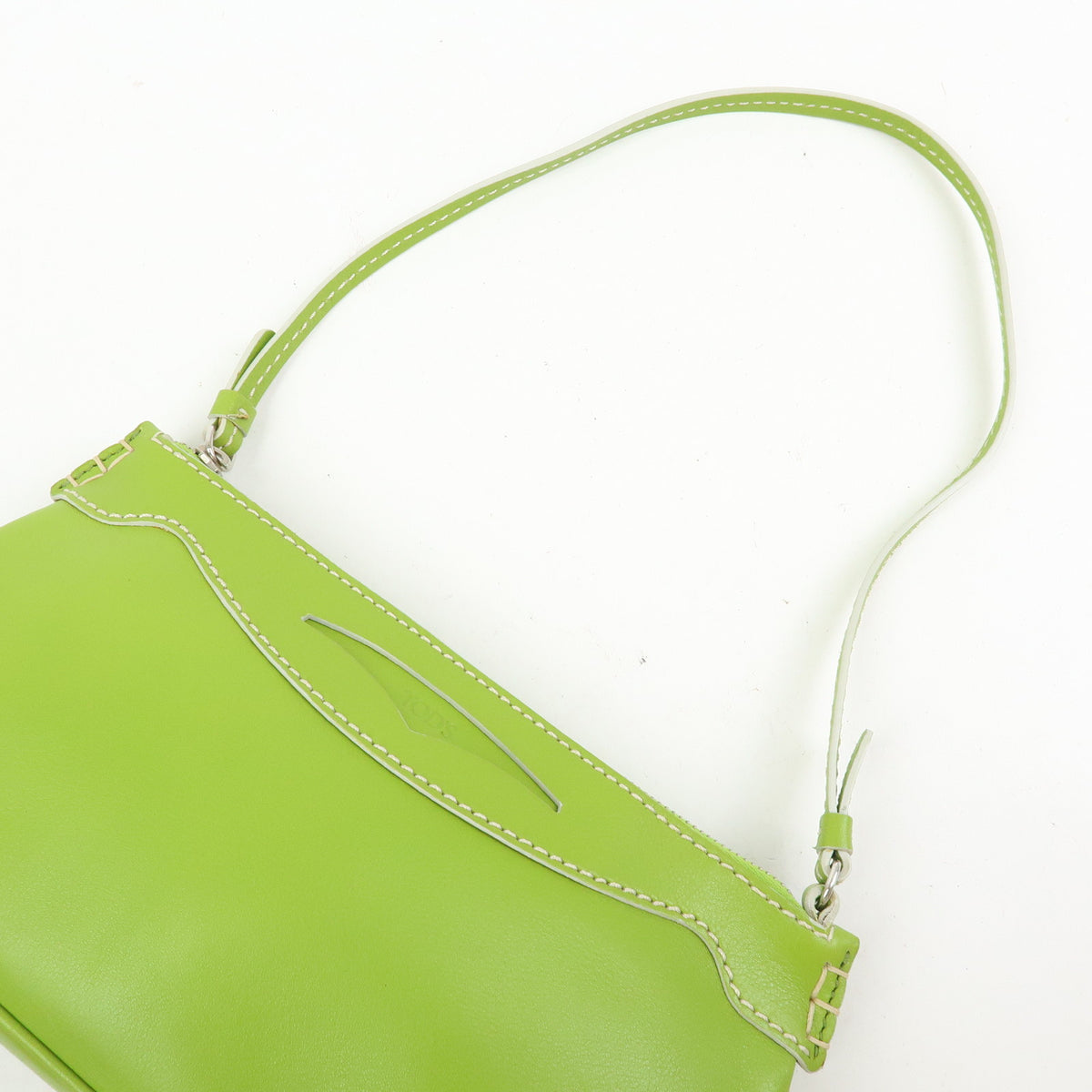 TOD'S Leather Shoulder Bag Hand Bag Light Green