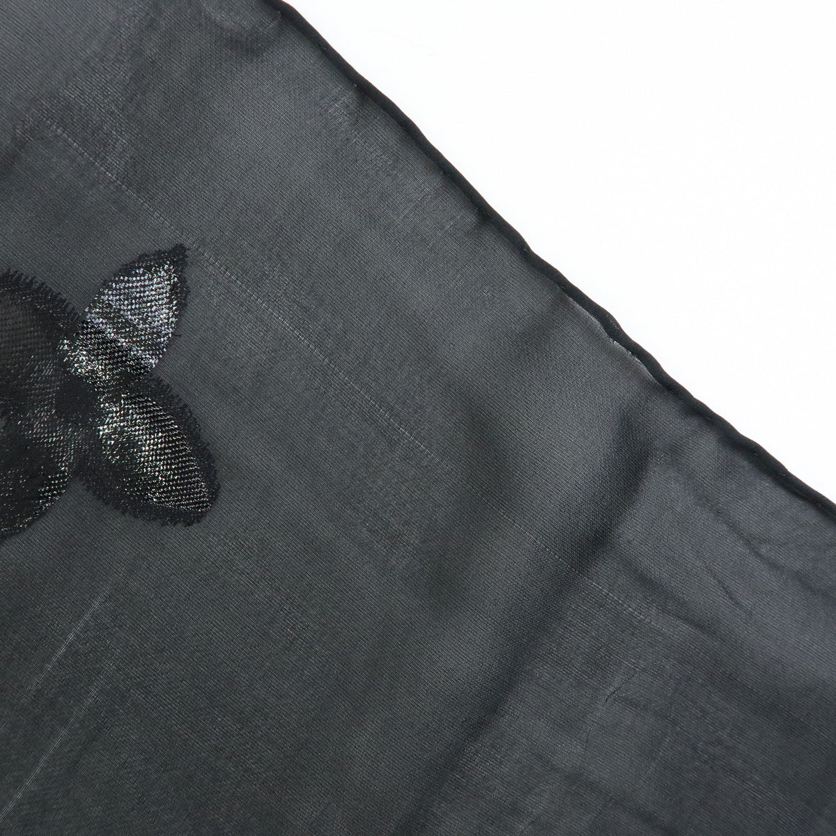 Louis Vuitton Monogram Silk Nylon Scarf Shawl Black