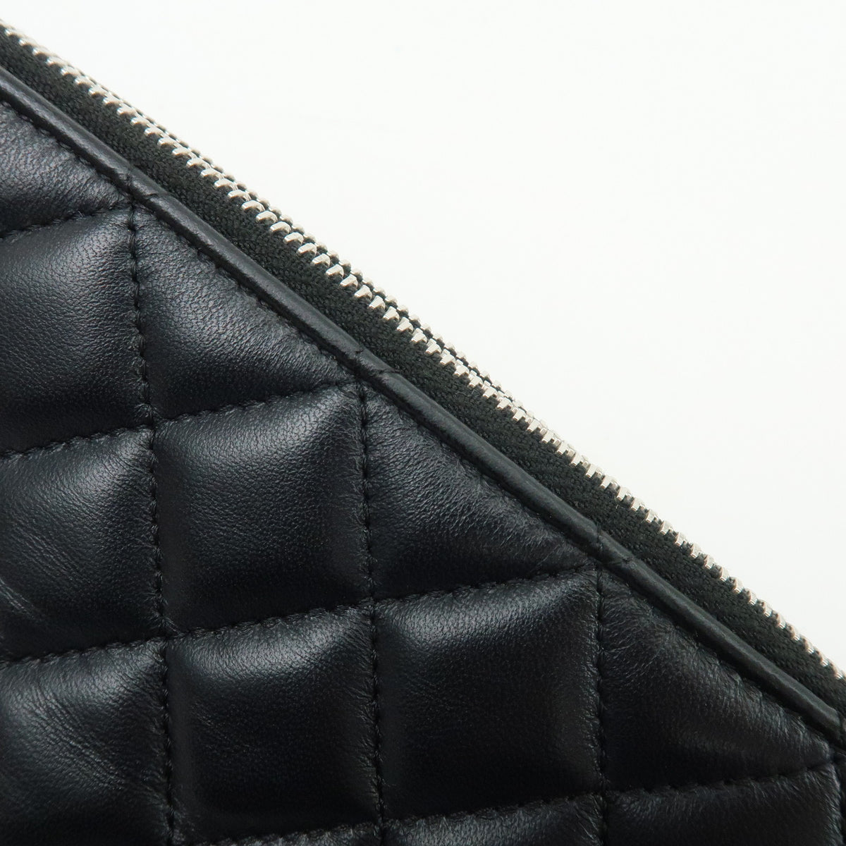 CHANEL COCO Mark Matelasse Lamb Skin Chain Shoulder Bag Black Silver