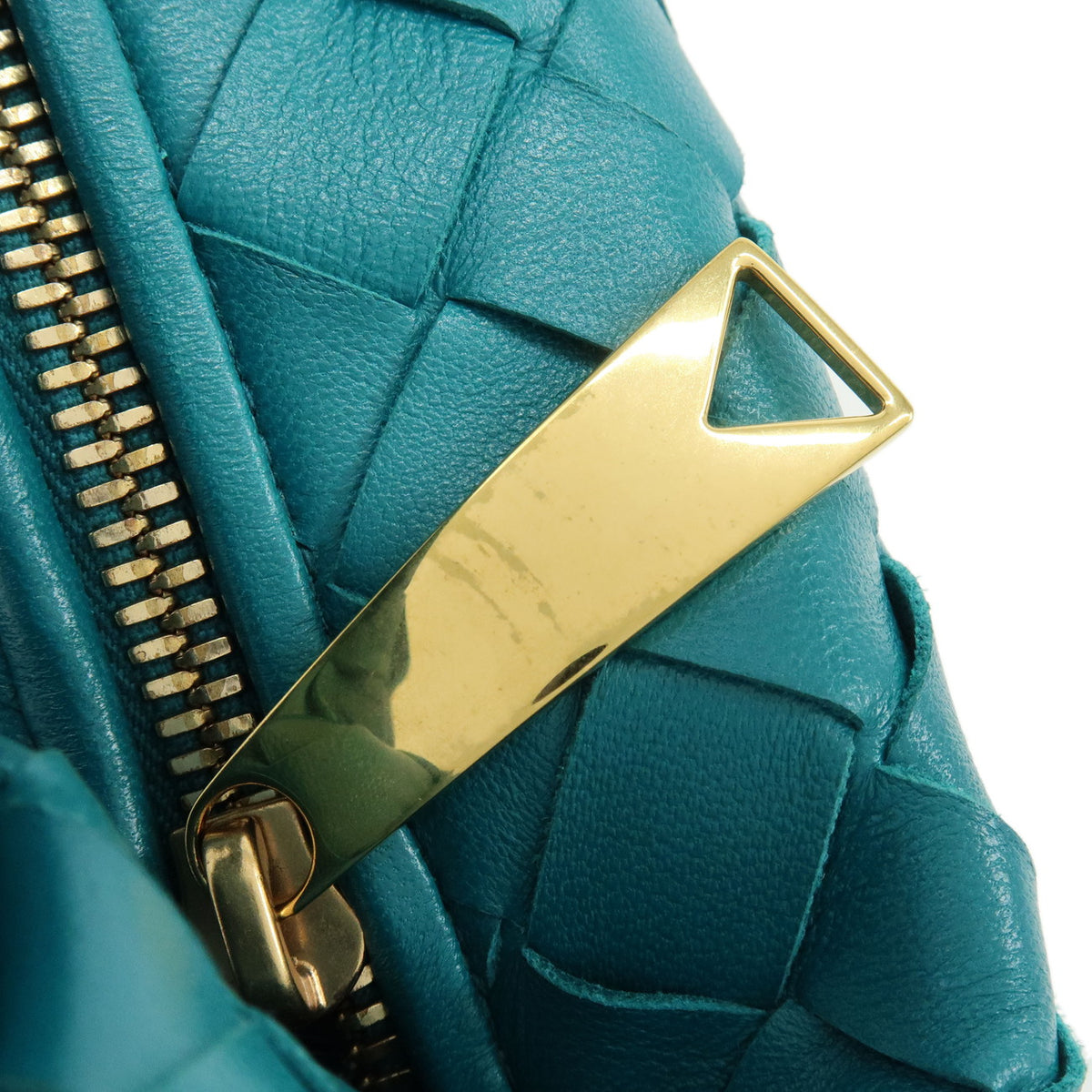 BOTTEGA VENETA Mini Jodie Intrecciato Leather Hand Bag Turquoise Blue