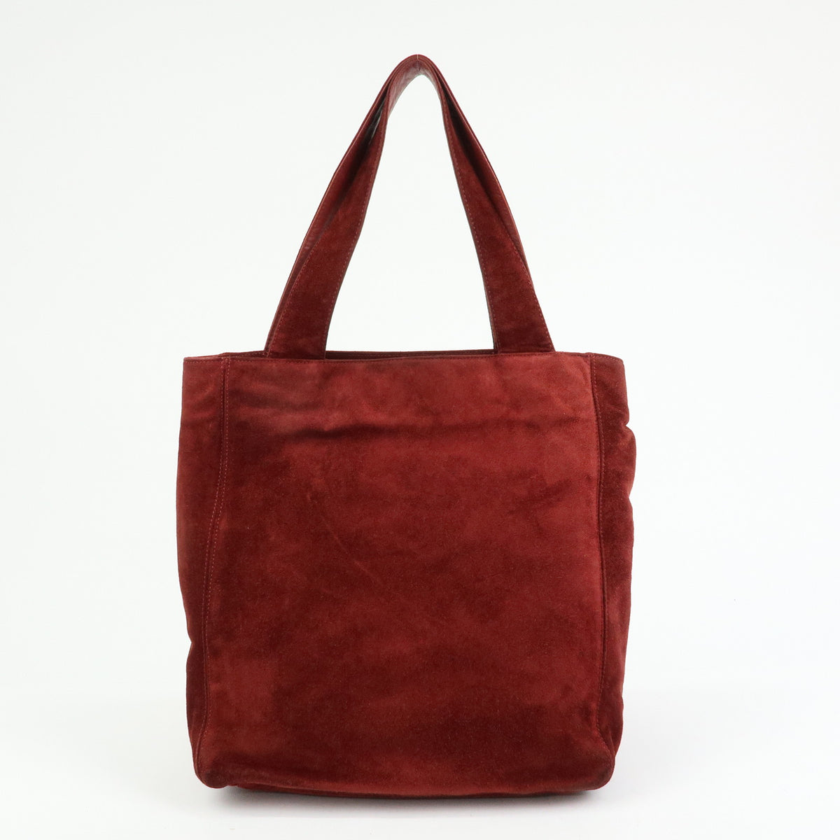 CHANEL COCO Mark Suede Leather Tote Bag Shoulder Bag Tassel Wine Red
