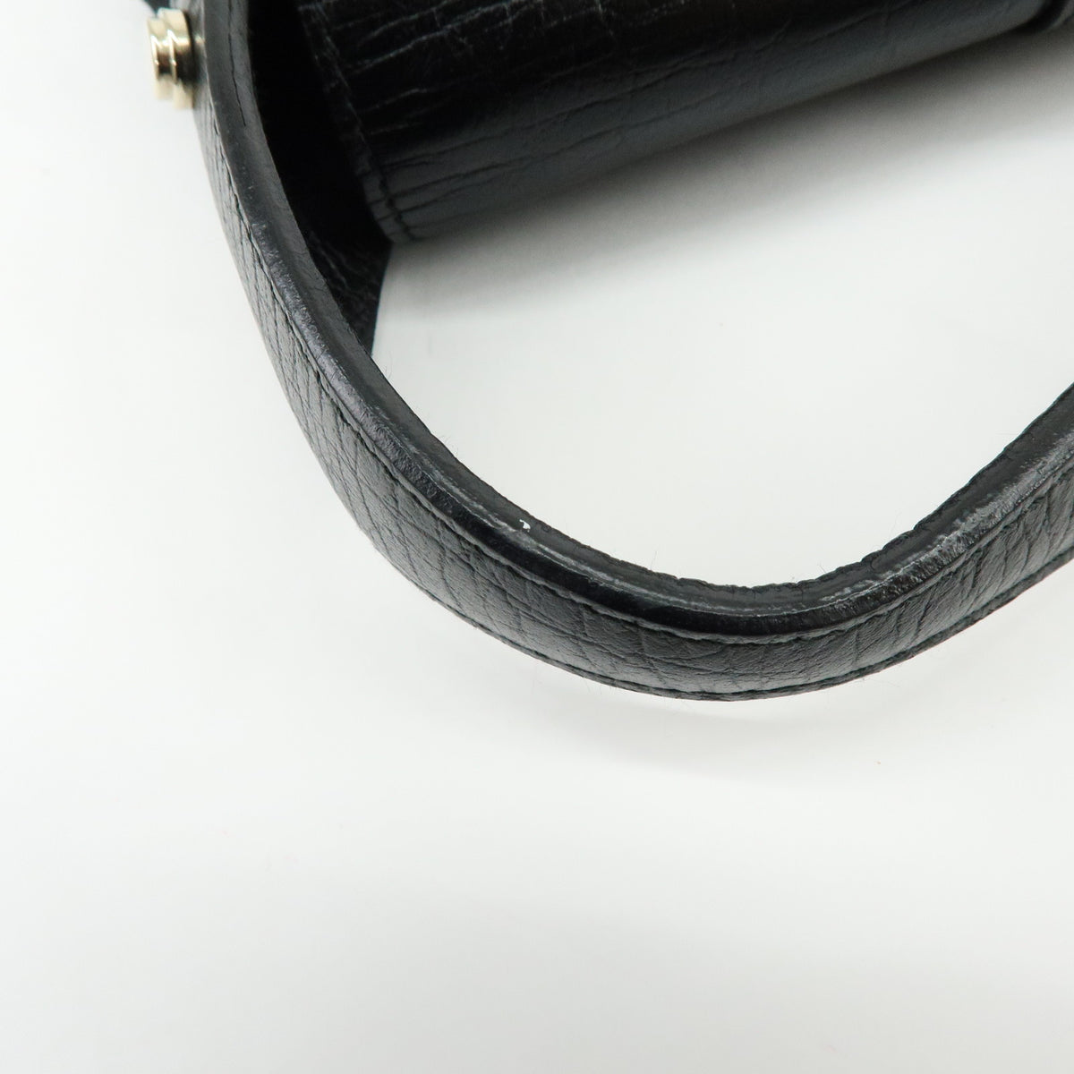 GUCCI Sherry GG Canvas Leather Shoulder Bag Hand Bag Black 130846