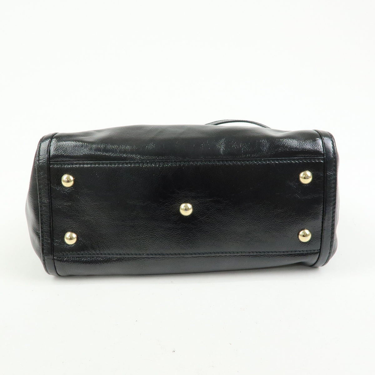 GUCCI SOHO Interlocking G Patent Leather 2Way Bag Hand Bag Black 336751