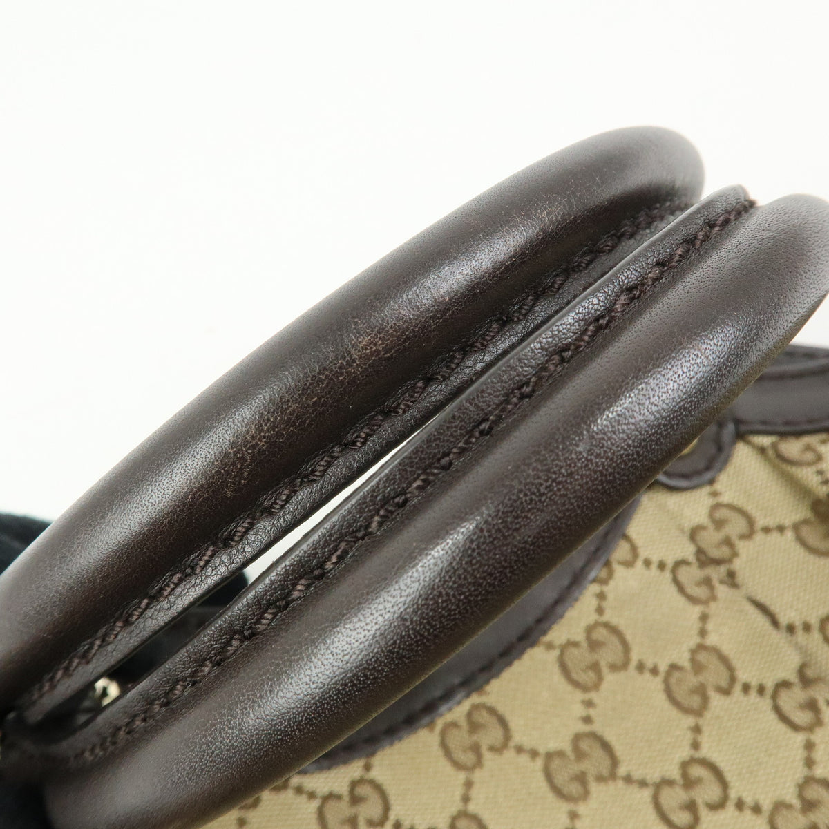 GUCCI Sukey Interlocking G GG Canvas Leather Tote Bag Hand Bag 211944