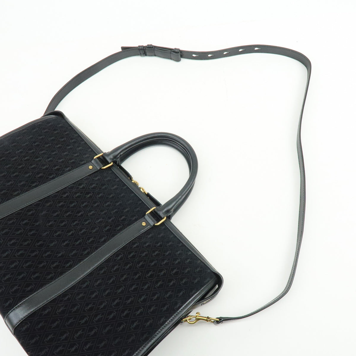 SAINT LAURENT PARIS LE MONOGRAMME Suede Leather 2Way Bag Black 578336