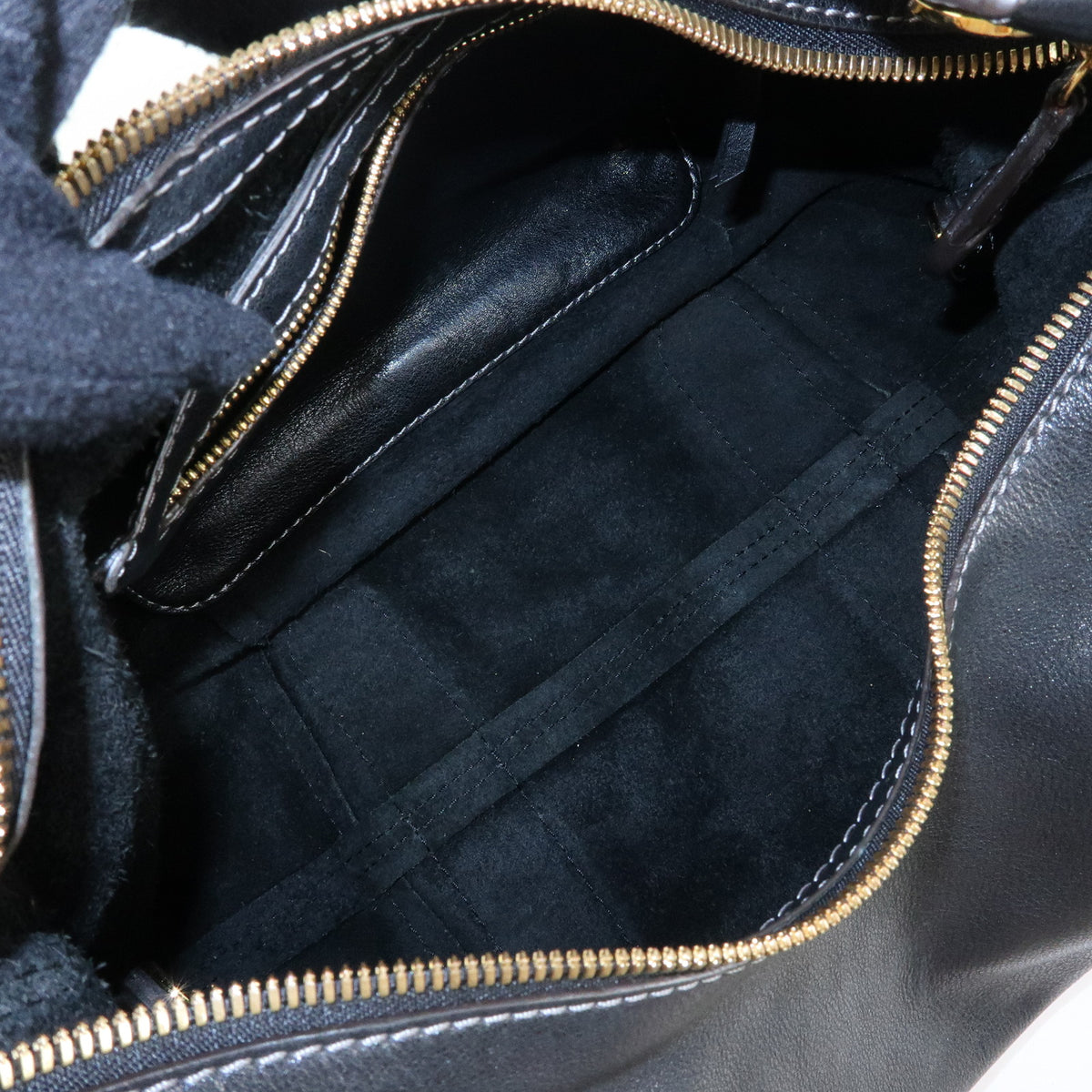 LOEWE Logo Leather Shoulder Bag Hand Bag Black