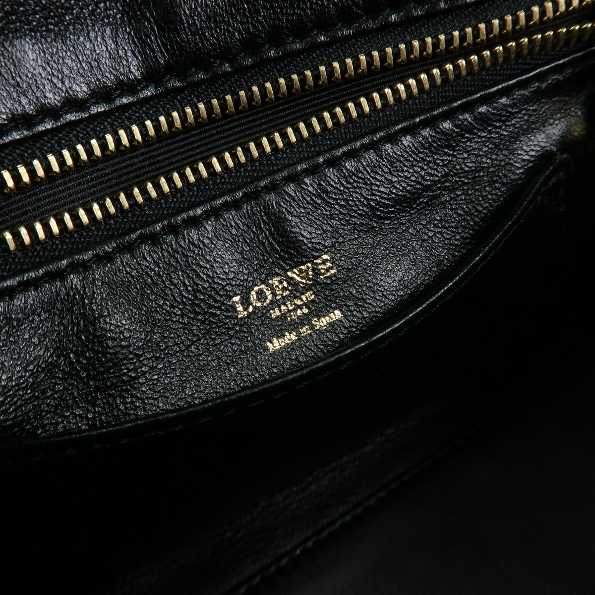 LOEWE Anagram Amazona 23 Leather Hand Bag Shoulder Bag Black