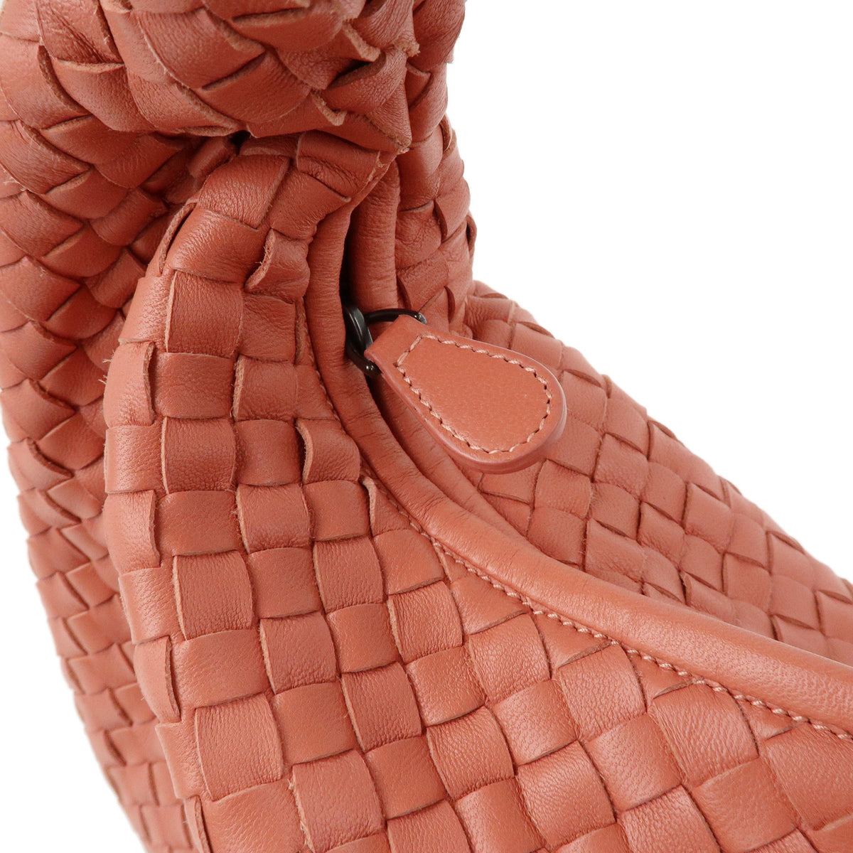 BOTTEGA VENETA Hobo Intrecciato Leather Shoulder Bag Coral Pink 115654