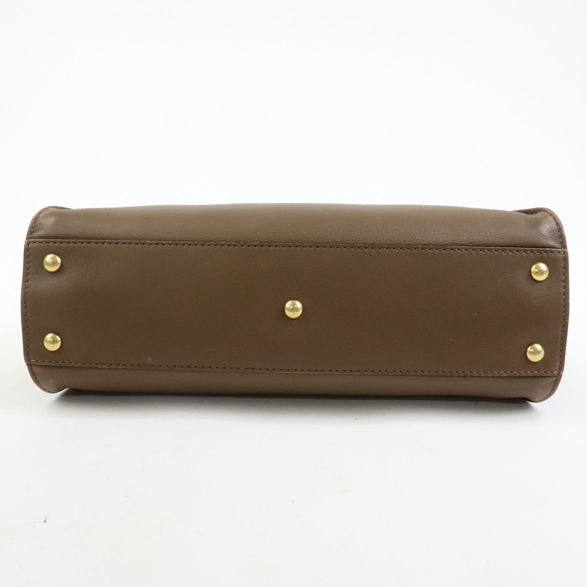 FENDI Peekaboo Medium Leather 2Way Hand Bag Shoulder Bag Brown 8BN290