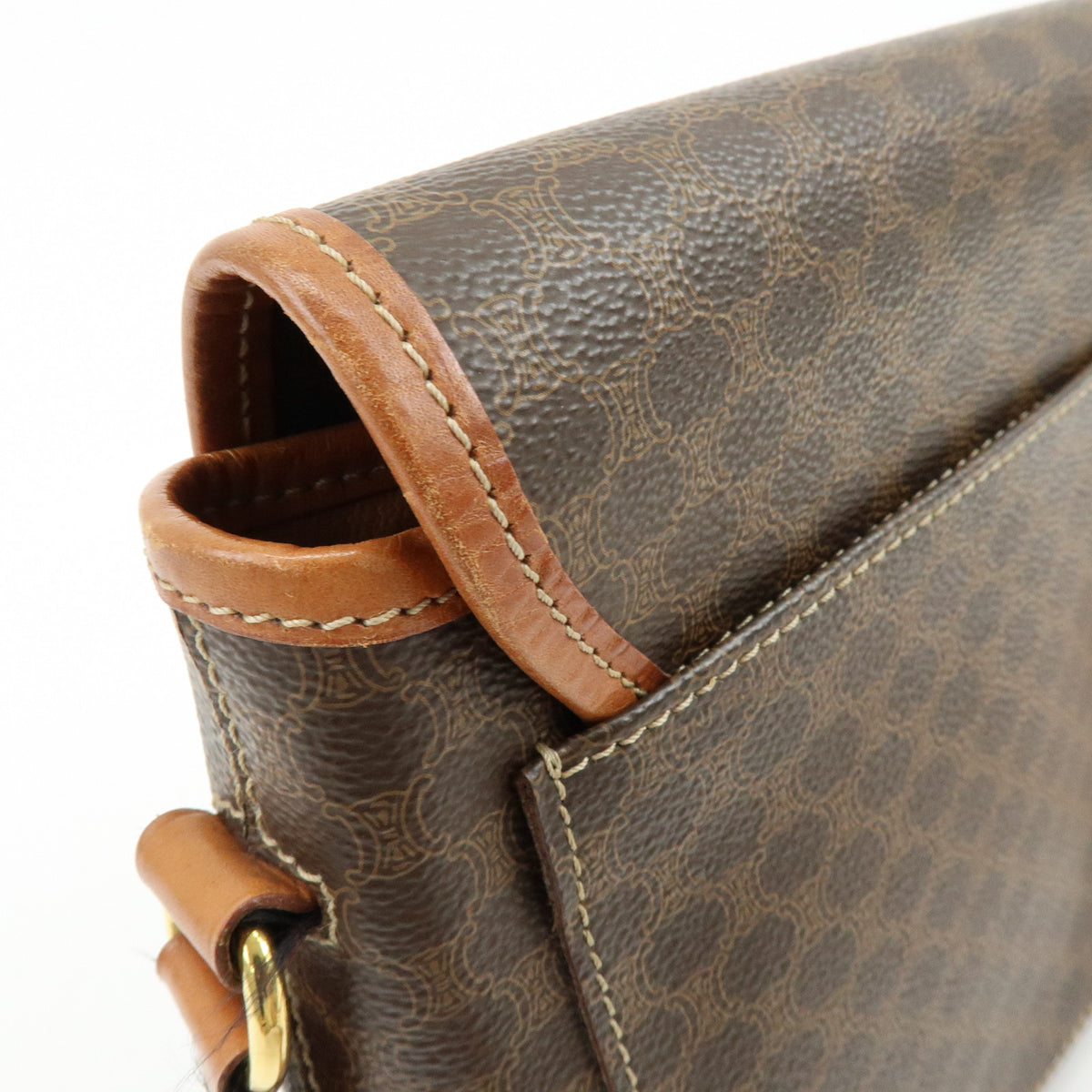 CELINE Macadam PVC Leather Shoulder Bag Crossbody Bag Brown