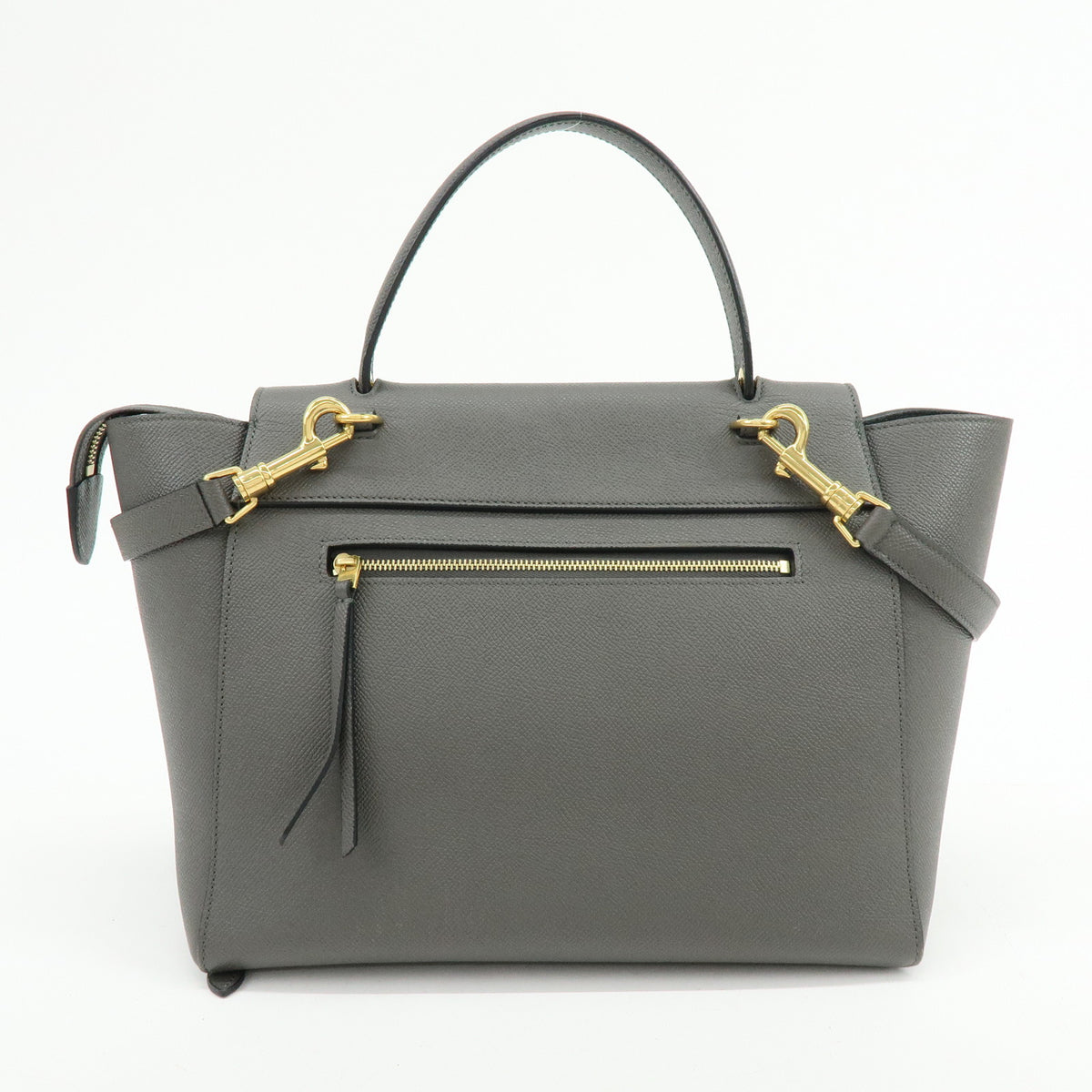 CELINE Belt Bag Small Calf Leather 2WAY Bag Hand Bag Shoulder Bag Gray