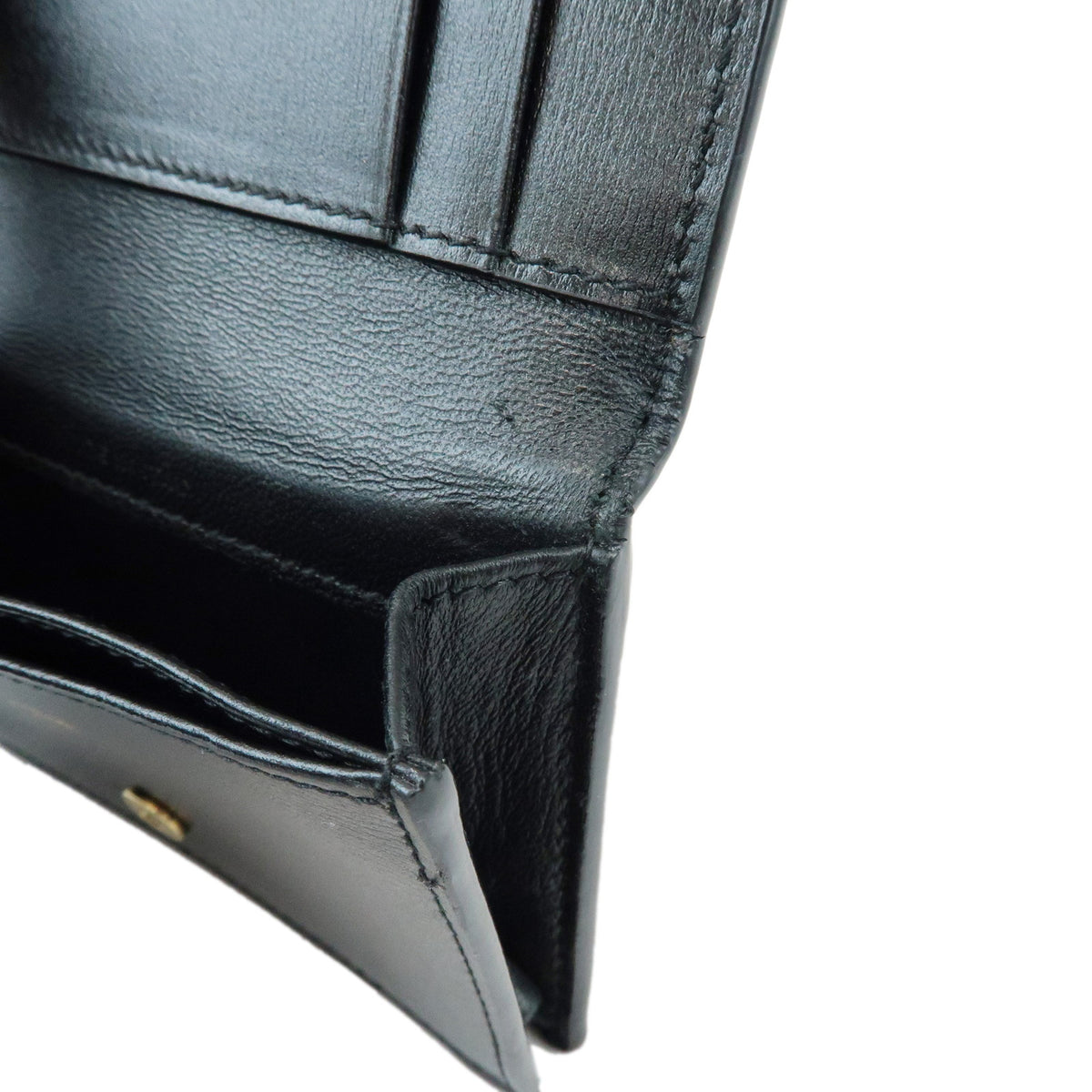 SAINT LAURENT PARIS Cassandra Leather Card Case Card Holder Black