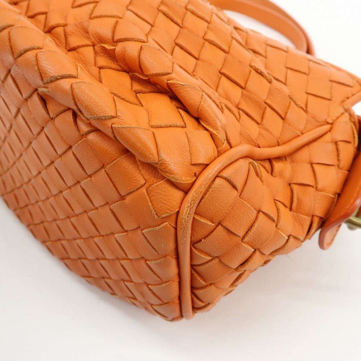 BOTTEGA VENETA Intrecciato Leather Shoulder Crossbody Bag Orange 192661