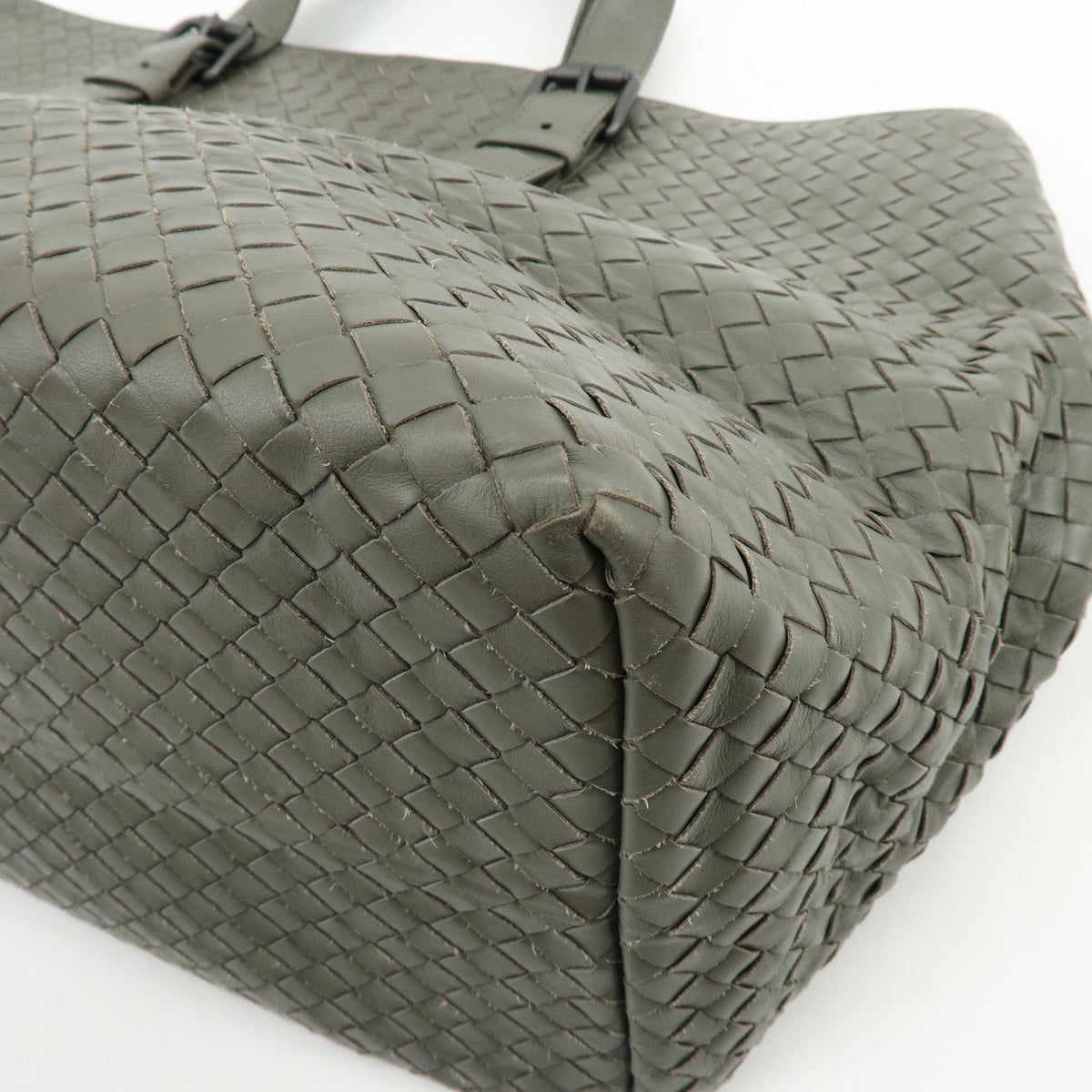 BOTTEGA VENETA Intrecciato Leather Tote Bag Hand Bag  Grey 189632