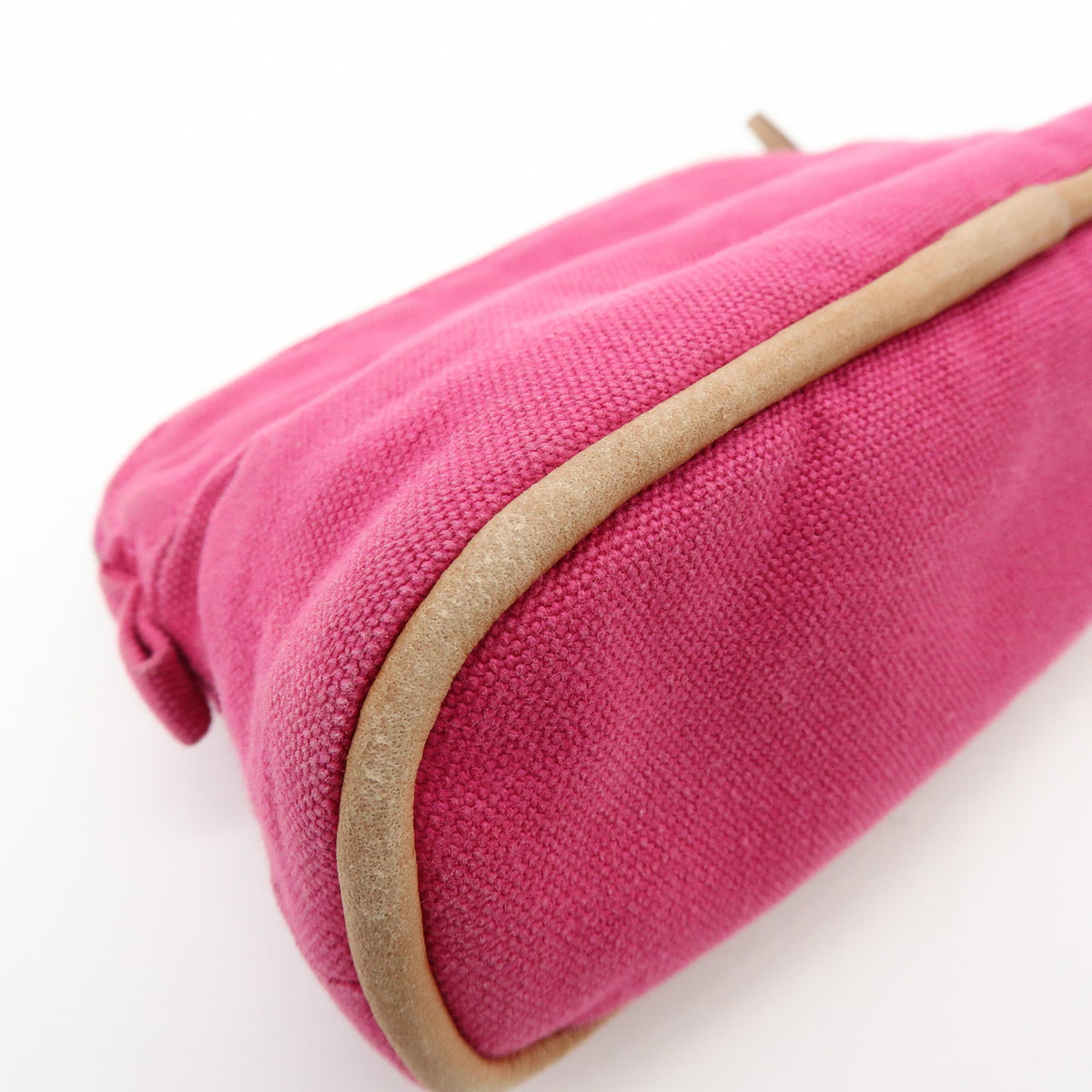 HERMES Bolide Pouch Mini Mini 16 Canvas Leather Cosmetic Pouch Pink