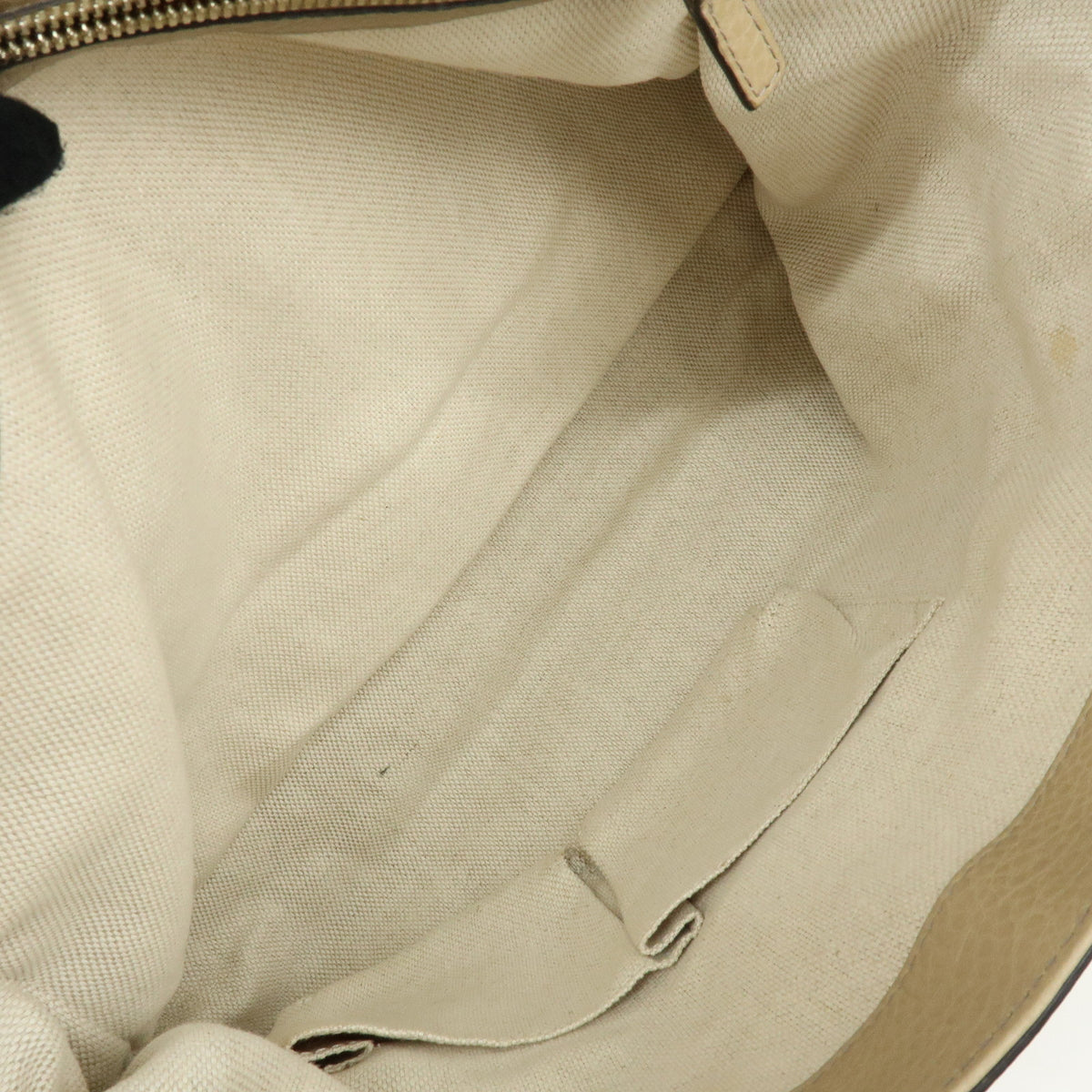 GUCCI SOHO Interlocking G Leather Shoulder Bag Hand Bag Beige 308363