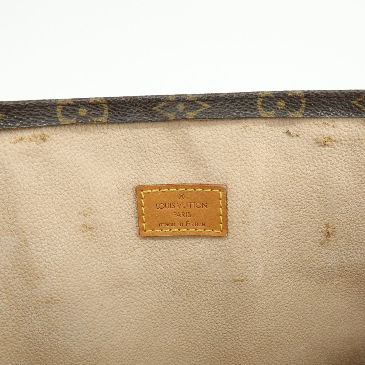 Louis Vuitton Monogram Sac Plat Leather Tote Bag Hand Bag Brown M51140