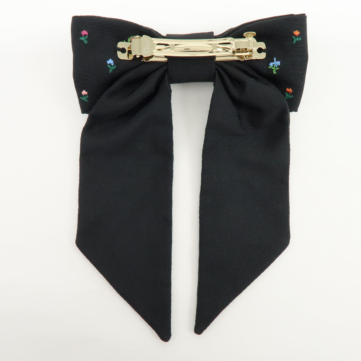 Christian Dior Rayon Twist Revolution Flower Barrette Black