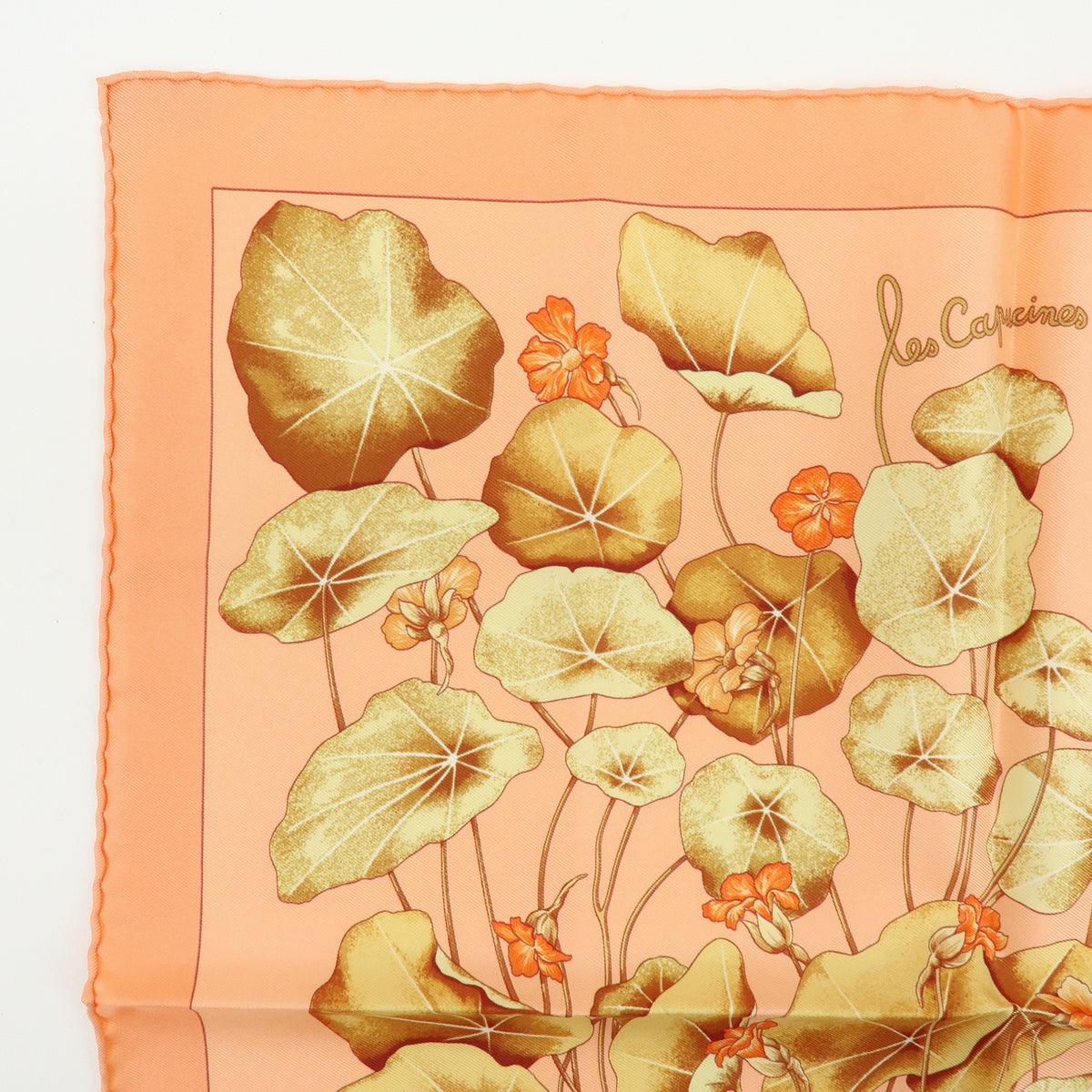 HERMES Carre 45 Lot of 2 Silk 100% Scarf Les Capucines EFFLUVES