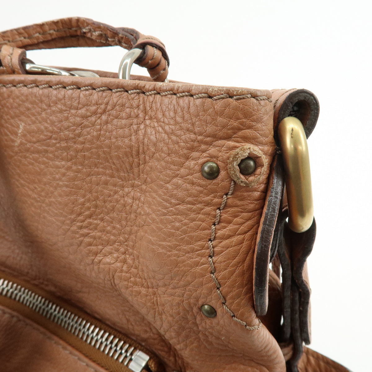 Chloe Paddington Hobo Leather Shoulder Bag Brown