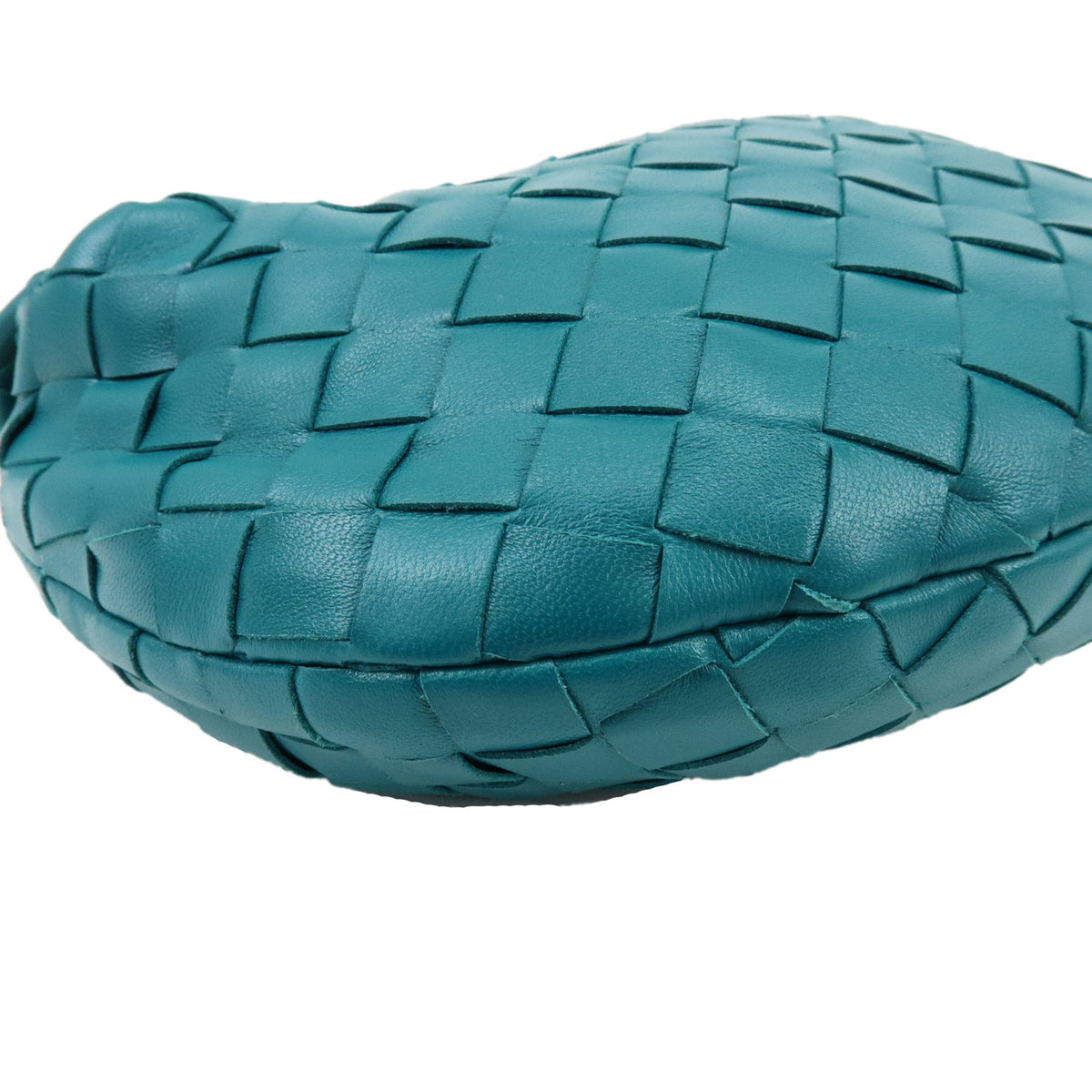 BOTTEGA VENETA Mini Jodie Intrecciato Leather Hand Bag Turquoise Blue