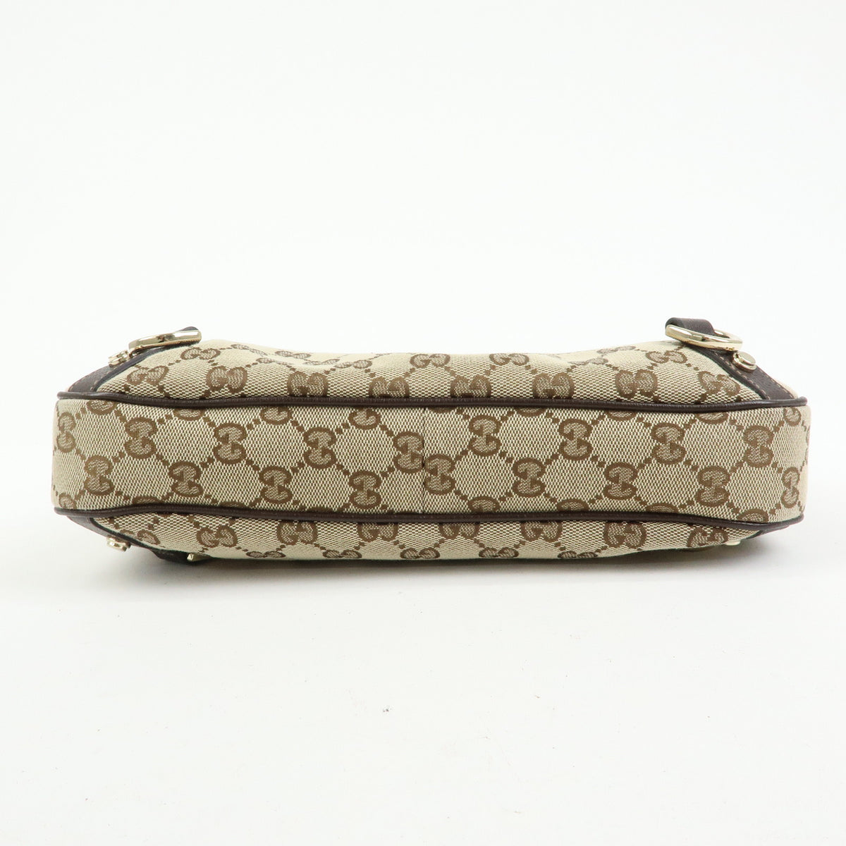 GUCCI Abbey Canvas Leather Shoulder Bag Brown 130738