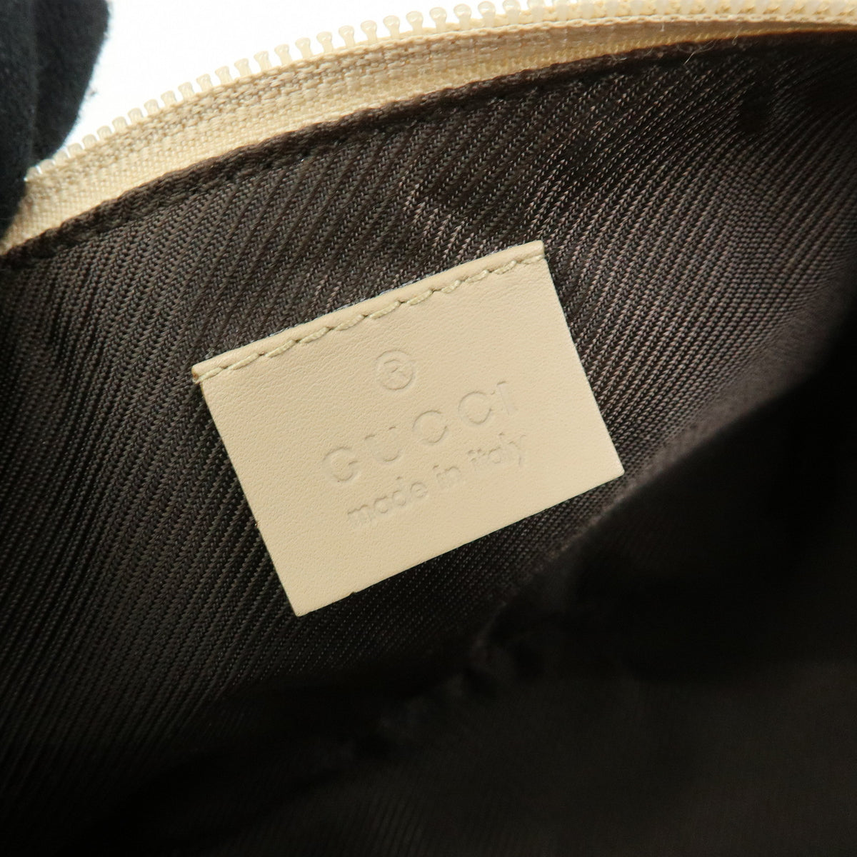 GUCCI Boat Bag GG Canvas Hand Bag Accessory Pouch Beige 07198