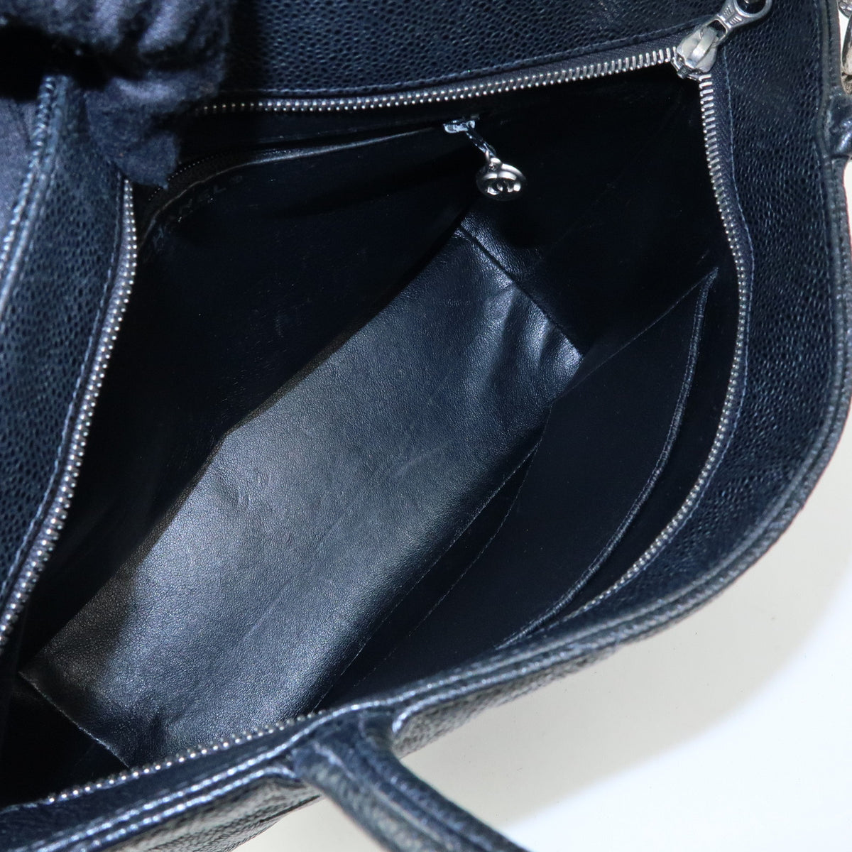 CHANEL Matelasse COCO Mark Medallion Tote Bag Hand Bag Black A01804