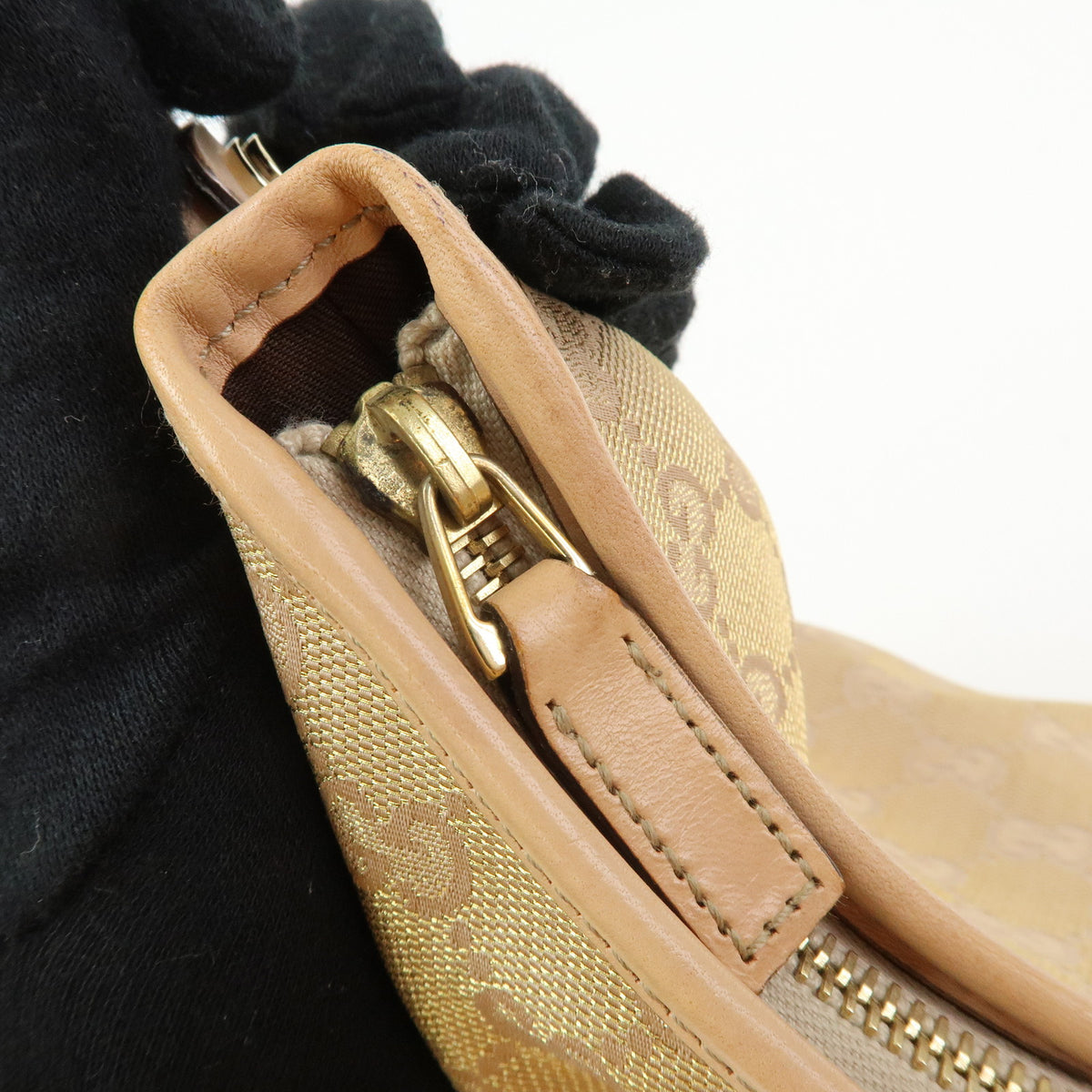 GUCCI Abbey Canvas Leather Shoulder Bag Hand Bag Pink Beige 130738