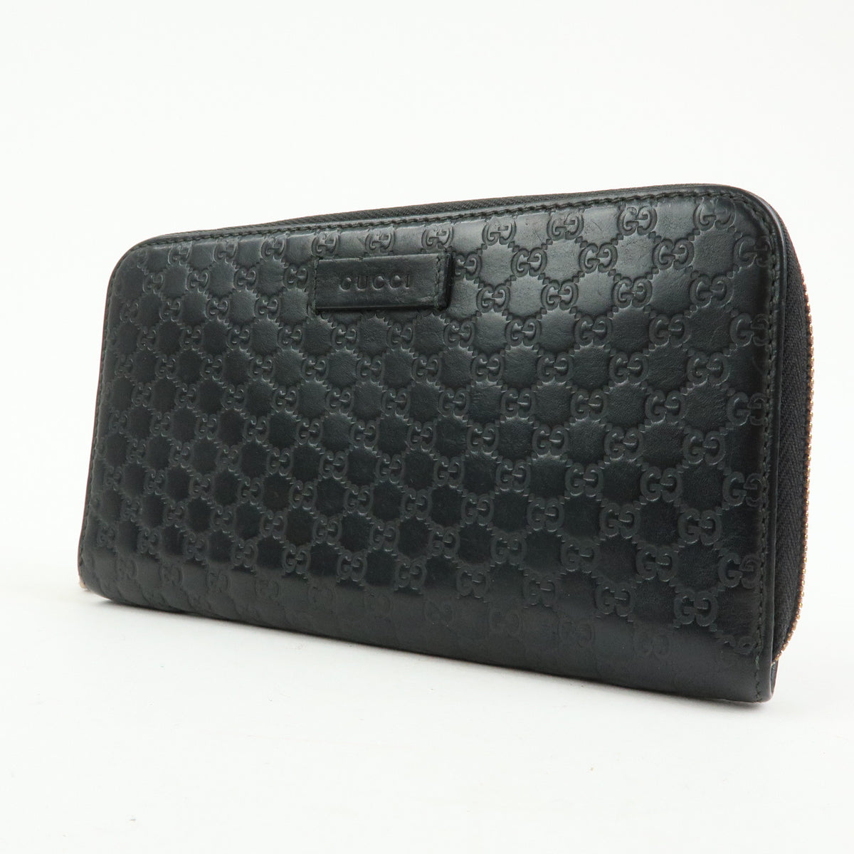 GUCCI Microguccissima Leather Zippy Long Wallet Black 449391