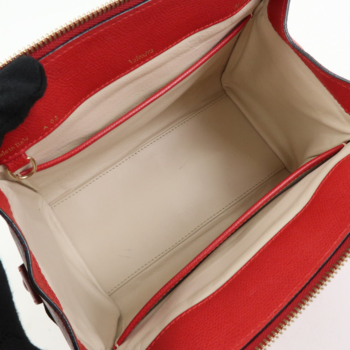 Valextra Babila Leahter Mini Boston Bag Hand Bag Red