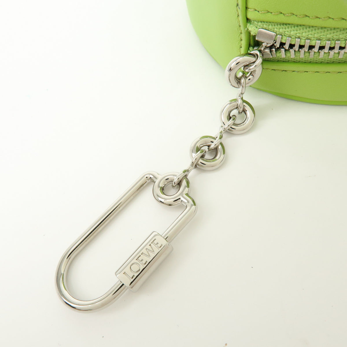 LOEWE Calf Leather Pebble Cookie Key Holder Pouch Coin Case Green