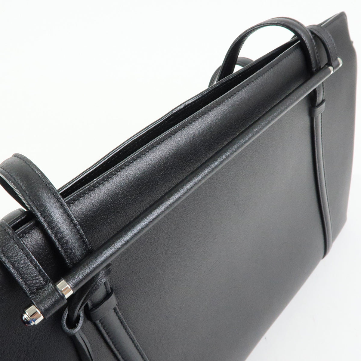Cartier Cabochon Leather Tote Bag Shoulder Bag Hand Bag Black
