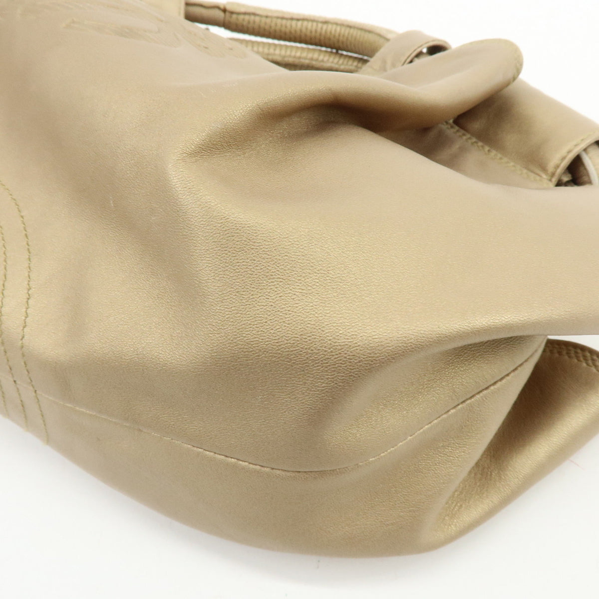 LOEWE Anagram Nappa Aire Leather Hand Bag Tote Bag Gold