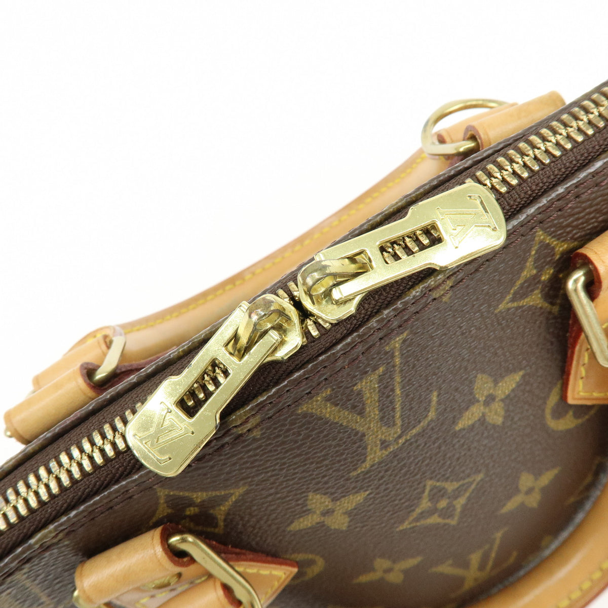 Louis Vuitton Monogram Alma PM Canvas Leather Hand Bag Brown M51130