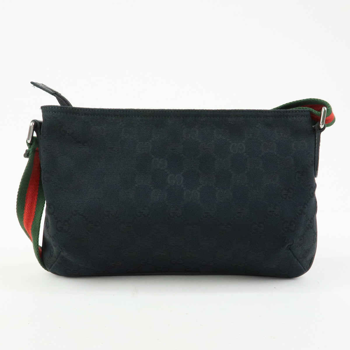 GUCCI Sherry GG Canvas Leather Shoulder Bag Crossbody Bag Black 189749