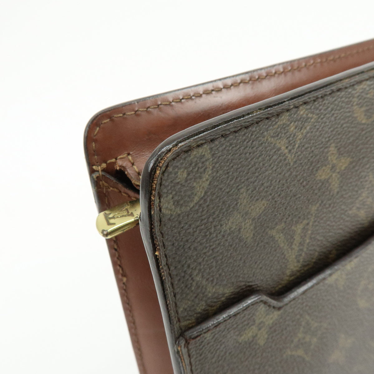 Louis Vuitton Monogram Pochette Homme Clutch Bag Brown M51795