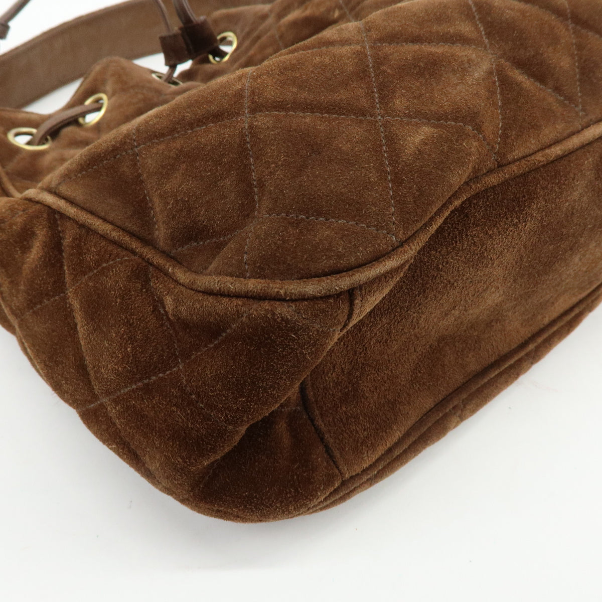CHANEL Matelasse Suede Leather Shoulder Bag Crossbody Bag Brown
